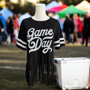 Sunshine And Rodeos Game Day Fringe Tee Western Boho Festival Footballwear Style